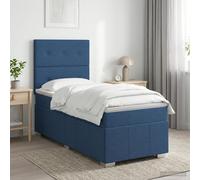 Letto box spring con materasso Blu 80 x 200 cm Tessuto