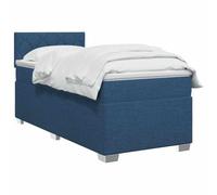 vidaXL Letto box spring con materasso Blu 80 x 200 cm Tessuto, Camera, Letto a Molle Moderno, Superficie Confortevole, Testiera Regolabile, Telaio Pratico, Supporto Per Materasso