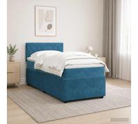 vidaXL Letto box spring con materasso Blu 80 x 200 cm Velluto