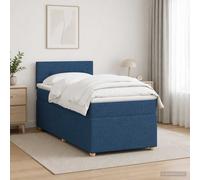 vidaXL Letto box spring con materasso Blu 90 x 190 cm Tessuto