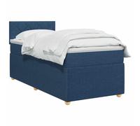 Letto box spring con materasso Blu 90 x 190 cm Tessuto