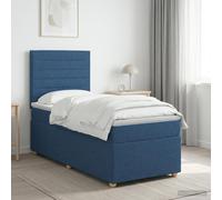 Letto box spring con materasso Blu 90 x 190 cm Tessuto