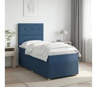 vidaXL Letto box spring con materasso Blu 90 x 190 cm Tessuto