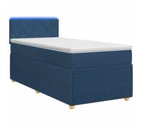 Letto box spring con materasso Blu 90 x 190 cm Tessuto