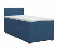 vidaXL Letto box spring con materasso Blu 90 x 200 cm Tessuto