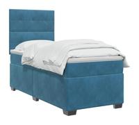 vidaXL Letto box spring con materasso Blu 90 x 200 cm Velluto