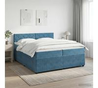 vidaXL Letto box spring con materasso Blu Scuro 200 x 200 cm Velluto