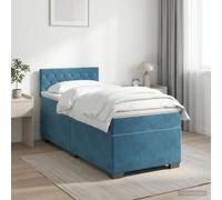 vidaXL Letto box spring con materasso Blu Scuro 80 x 200 cm Velluto