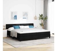 vidaXL Letto box spring con materasso con materasso Nero 200 x 200 cm