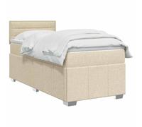 vidaXL Letto box spring con materasso Crema 100 x 200 cm Tessuto | Regola il supporto alla tua altezza desiderata, illumina la tua stanza con un'illuminazione flessibile, offre un equilibrio