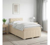 vidaXL Letto box spring con materasso Crema 120 x 200 cm Tessuto