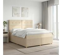 vidaXL Letto box spring con materasso Crema 140 x 200 cm Tessuto