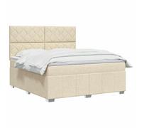 vidaXL Letto box spring con materasso Crema 140 x 200 cm Tessuto | Regolare l'altezza a 78/88 cm. L'equilibrio perfetto per tutte le posizioni di sonno