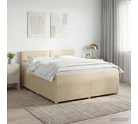 vidaXL Boxspringbed met matras Crèmekleurig 180 x 200 cm Stof