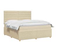 vidaXL Letto box spring con materasso Crema 180 x 200 cm Tessuto | Regola facilmente l'altezza del tuo letto. Mantieni tutto fresco con rivestimenti rimovibili