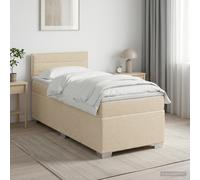 vidaXL Letto a molle con materasso con testiera, in tessuto, per camera da letto, moderno, materasso comodo, testiera regolabile, struttura decorativa