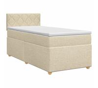 vidaXL Letto box spring con materasso Crema 80 x 200 cm Tessuto