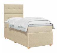 vidaXL Letto box spring con materasso Crema 90 x 190 cm Tessuto