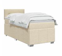vidaXL Letto box spring con materasso Crema 90 x 200 cm Tessuto | Regola il supporto alla tua altezza desiderata, illumina la tua stanza con un'illuminazione flessibile, offre un equilibrio