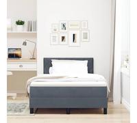 vidaXL Letto Box Spring con Materasso e LED Grigio Scuro 120x190 cm Velluto