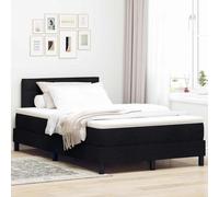 vidaXL Letto Box Spring con Materasso e LED Nero 120x200 cm Tessuto