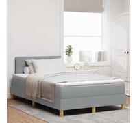 vidaXL Letto Box Spring con Materasso e Luce LED Grigio Chiaro 120x200 cm Tessuto