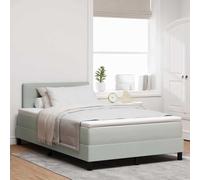 vidaXL Letto Box Spring con Materasso e Luce LED Grigio Chiaro 120x200 cm Velluto