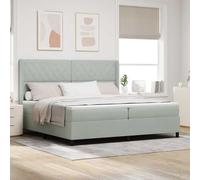 vidaXL Letto Box Spring con Materasso e Luce LED Grigio Chiaro 200x200 cm Velluto