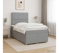 vidaXL Letto box spring con materasso Grigio Chiaro 120 x 190 cm