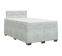 vidaXL Letto box spring con materasso Grigio Chiaro 120 x 200 cm