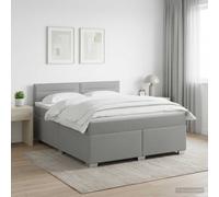 vidaXL Boxspringbed met matras Lichtgrijs 140 x 190 cm Stof