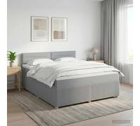 vidaXL Letto box spring con materasso Grigio Chiaro 140 x 190 cm, Letto moderno, testiera regolabile, telaio imbottito, materasso medio solido, stile e comfort