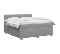vidaXL Letto box spring con materasso Grigio Chiaro 140 x 190 cm, Camera, Letto a Molle Moderno, Superficie Confortevole, Testiera Regolabile, Telaio Pratico, Supporto Per Materasso