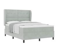vidaXL Letto Box Spring con Materasso - Grigio Chiaro, 140x190 cm, Velluto