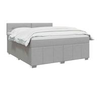 vidaXL Letto box spring con materasso Grigio Chiaro 160 x 200 cm