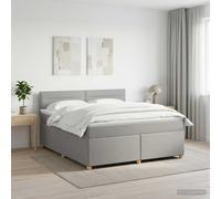 vidaXL Letto box spring con materasso Grigio Chiaro 160 x 200 cm