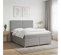 vidaXL Letto box spring con materasso Grigio Chiaro 160 x 200 cm