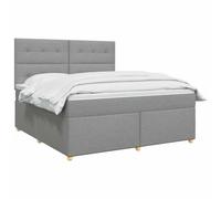 vidaXL Letto box spring con materasso Grigio Chiaro 160 x 200 cm | Offre un supporto perfettamente bilanciato, adattabile all'altezza desiderata, illuminazione USB pratica e a risparmio