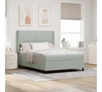 vidaXL Letto Box Spring con Materasso Grigio Chiaro 160x200 cm Velluto