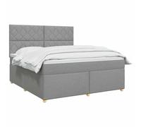 vidaXL Letto box spring con materasso Grigio Chiaro 180 x 200 cm | Offre un supporto perfettamente bilanciato, adattabile all'altezza desiderata, illuminazione USB pratica e a risparmio