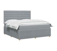 vidaXL Letto box spring con materasso Grigio Chiaro 180 x 200 cm | Regola facilmente l'altezza del tuo letto. Mantieni tutto fresco con rivestimenti rimovibili