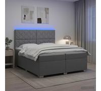 vidaXL Letto Boxspring con Materasso Grigio Chiaro 200x200 Tessuto