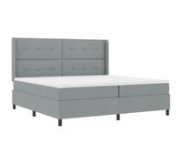 vidaXL Letto Box Spring con materasso grigio chiaro 200 x 200 cm, in tessuto e schiuma, con copertura con zip. Perfetto per adulti, stili moderni e camere da letto contemporanee. Ha una testiera reg