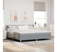 vidaXL Letto box spring con materasso grigio chiaro 200 x 200 cm, testata regolabile, copertura sfoderabile, design moderno, telaio in schiuma ad alta densità. Ottimo per la camera da letto, offre un