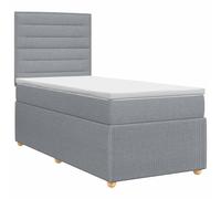 vidaXL Letto box spring con materasso Grigio Chiaro 80 x 200 cm