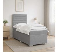 vidaXL Letto box spring con materasso Grigio Chiaro 80 x 200 cm