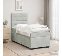 vidaXL Letto box spring con materasso Grigio Chiaro 80 x 200 cm