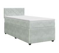 vidaXL Letto box spring con materasso Grigio Chiaro 80 x 200 cm