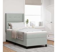 vidaXL Letto Box Spring con Materasso Grigio Chiaro 80x200 cm Velluto
