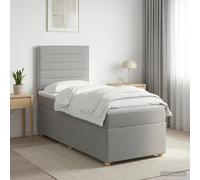 vidaXL Letto box spring con materasso Grigio Chiaro 90 x 190 cm